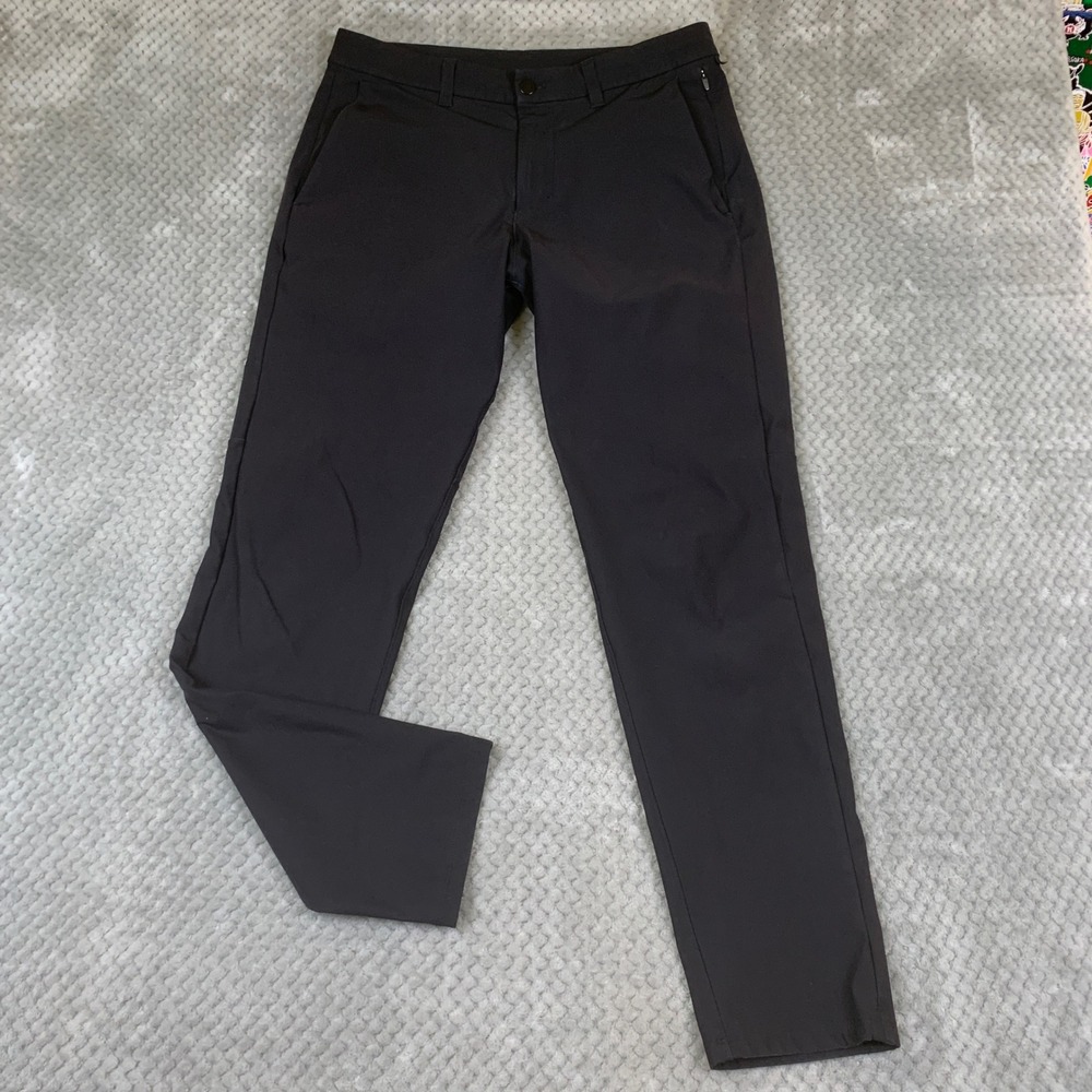 Lululemon Commission Pants Mens 32 Black Slim Fit Warpstreme LM5975S